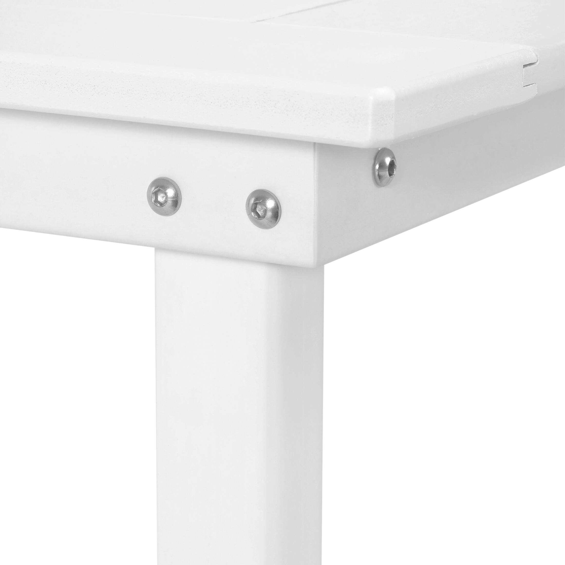 Alt View 4. WestinTrends - WestinTrends Malibu 65" Outdoor Patio Trestle Dining Bench - White.