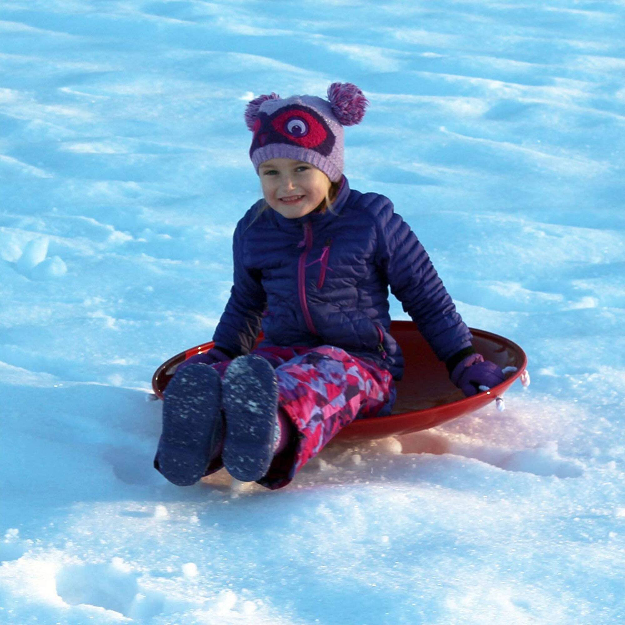 Alt View 4. Flexible Flyer - Flexible Flyer Steel Saucer 26" Metal Winter Snow Sled for Kids and Adults, Red - Red.