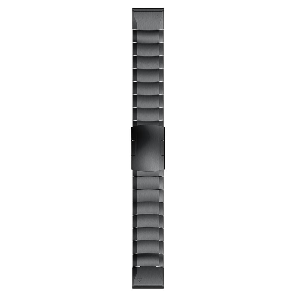 Angle. StrapsCo - Link Bracelet QuickFit 26 Stainless Steel Metal Watch Band Strap For Garmin Tactix 8 – 50mm - Black.