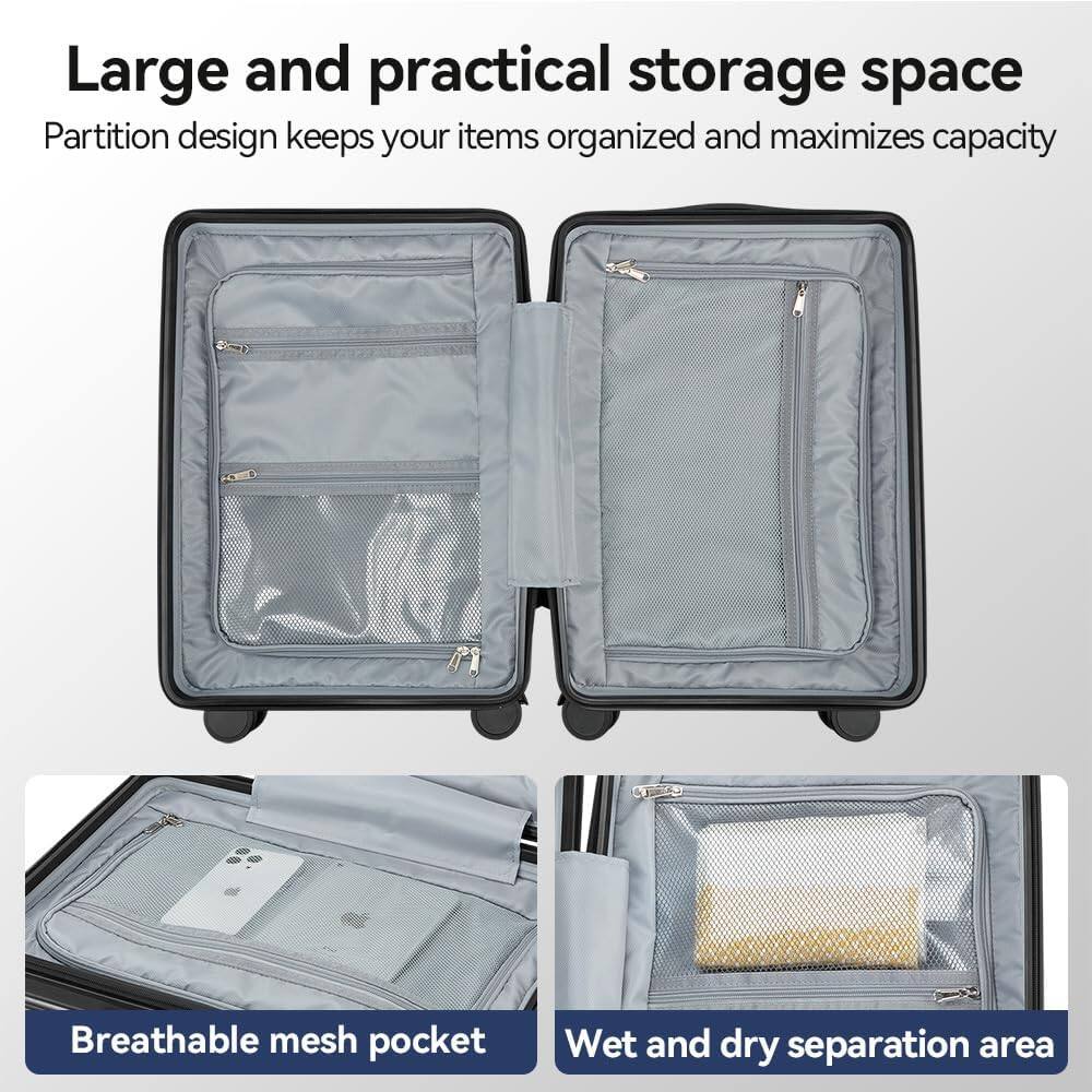 Large and practical storage space  
Partition design keeps your items organized and maximizes capacity  
Breathable mesh pocket  
Wet and dry separation area