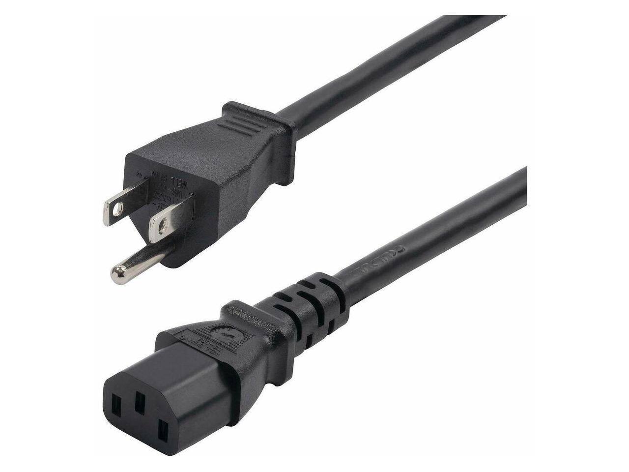 Front. StarTech.com - StarTech 8ft 2.4m Computer Power Cord NEMA 5-15P to IEC 60320 C13 AC Power Cable 13A 125V 16AWG UL Listed TAA.