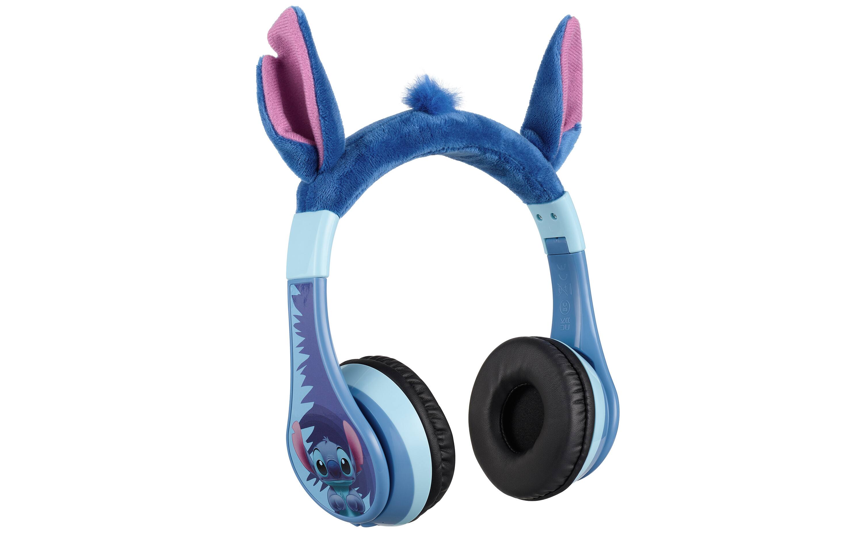eKids - Disney Stitch Bluetooth Headphones for Kids, Wireless Headphones for School, Home, or Travel - Blue