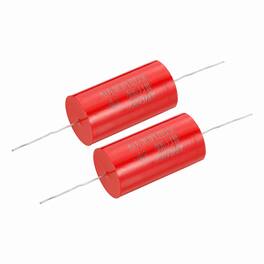 Unique Bargains - 2pcs 40uf Frequency Divider Capacitor, 250V Axial Audio Speaker Crossover MKP Film Capacitor - Red