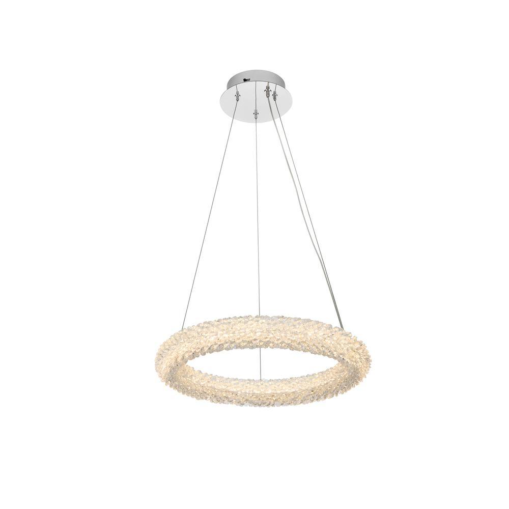 Alt View 2. Elegant Lighting - Bowen 18 inch Adjustable LED Chandelier in Chrome - Chrome.