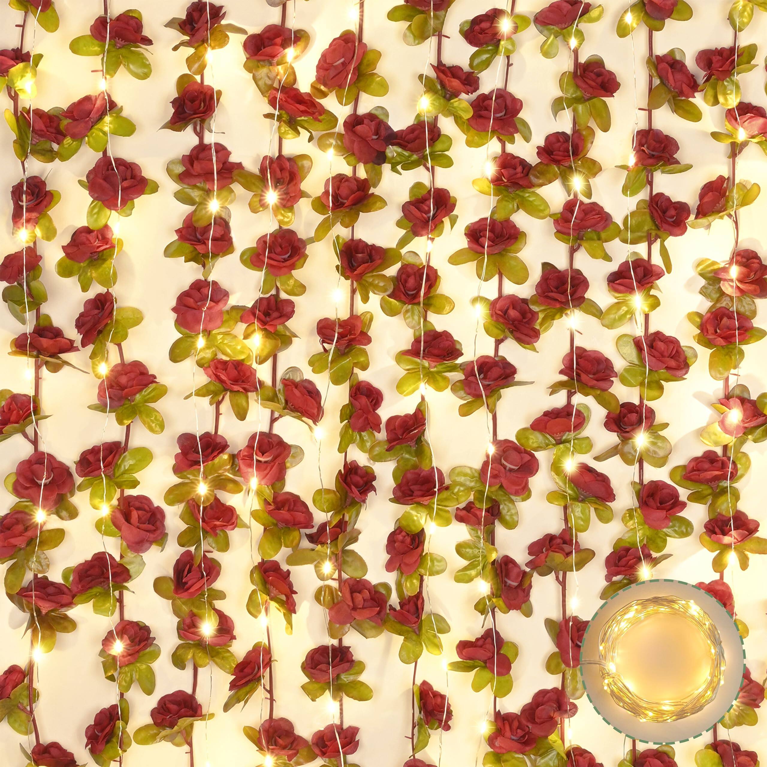 Burgundy Red With Lights-5 Pcs