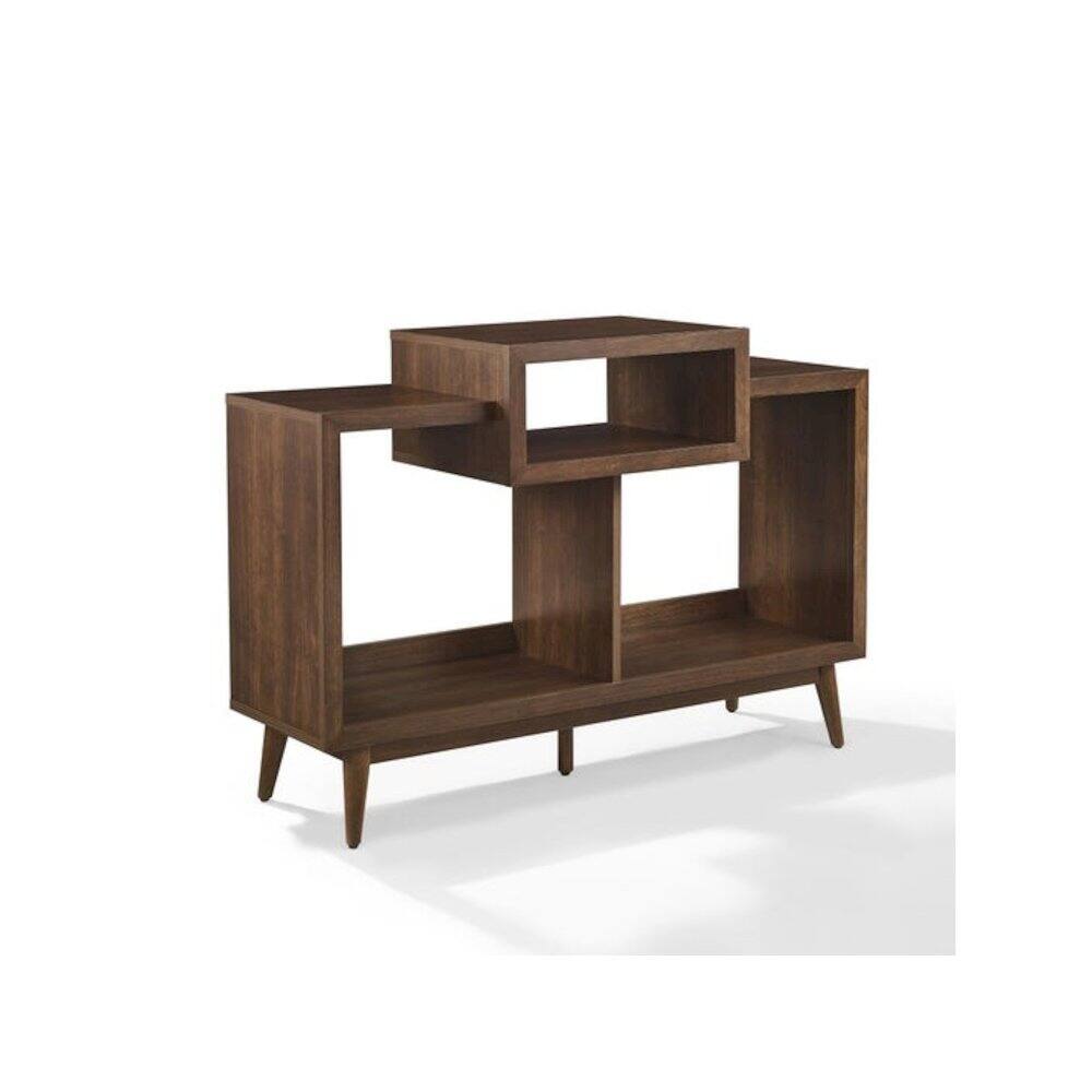 Alt View 2. Crosley Furniture - Nashville Medium Record Player Stand With Vinyl Storage - Brown.