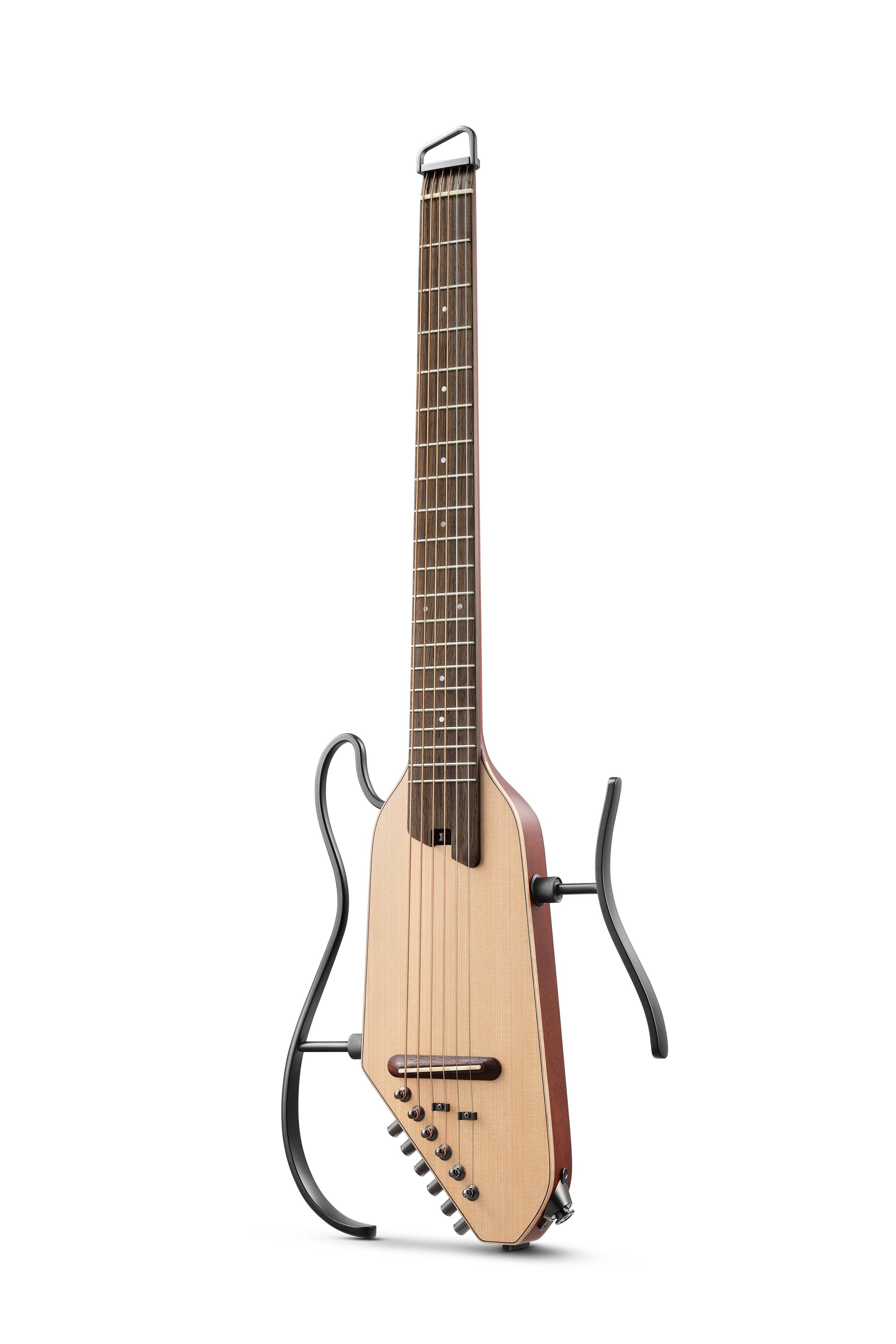 Angle. Donner music - Donner HUSH™ I PRO Acoustic-Electric Travel Guitar Kit with Sound Effects Natural - Natural.