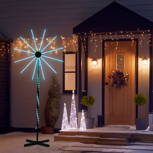 Winado - Lighted Firework 8.3 FT with Stand Christmas for Outdoor Holiday Decorations - White