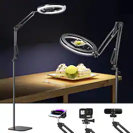 Schertz - 12" Ring Light Tripod with Overhead Phone Mount – For iPhone, Streaming, TikTok & YouTube Content Creation