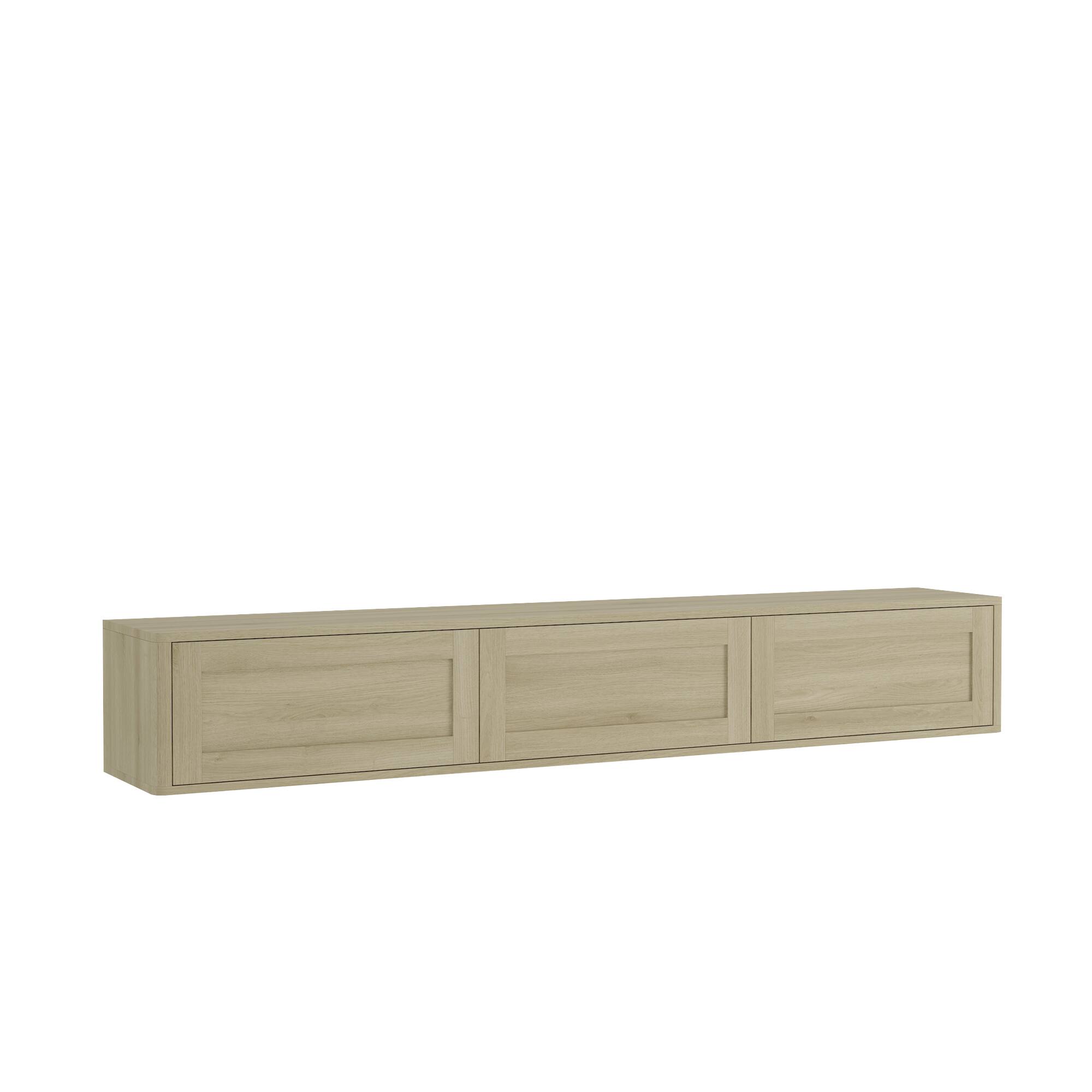 Alt View 3. Z-Edge - Floating TV Stand for TVs up to 75", Wall Mounted Media Console with Led Lights, Entertainment Center for Living Room - Natural.