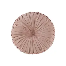 Gracie Mills - Yvonne Plush Round Chenille Floor Pillow Cushion - Blush