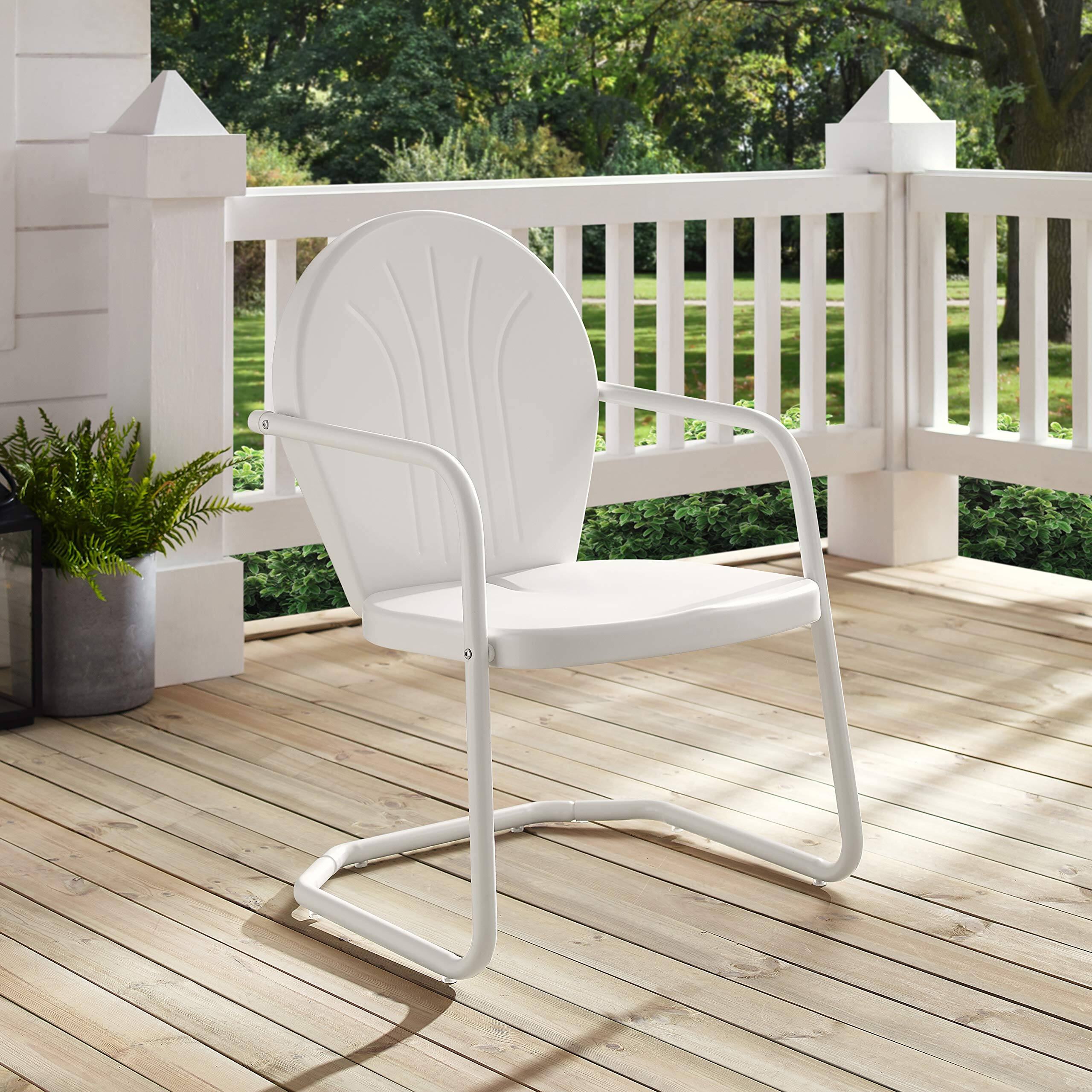 Alt View 5. Crosley Furniture - Griffith Retro Outdoor Chair - White Gloss.