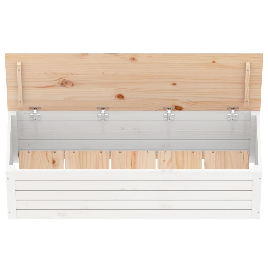 Alt View 7. Boyel Living - 43 in.W Solid Pine Wood Storage Box Rustic Style Indoor Outdoor Ample Storage in White - White.