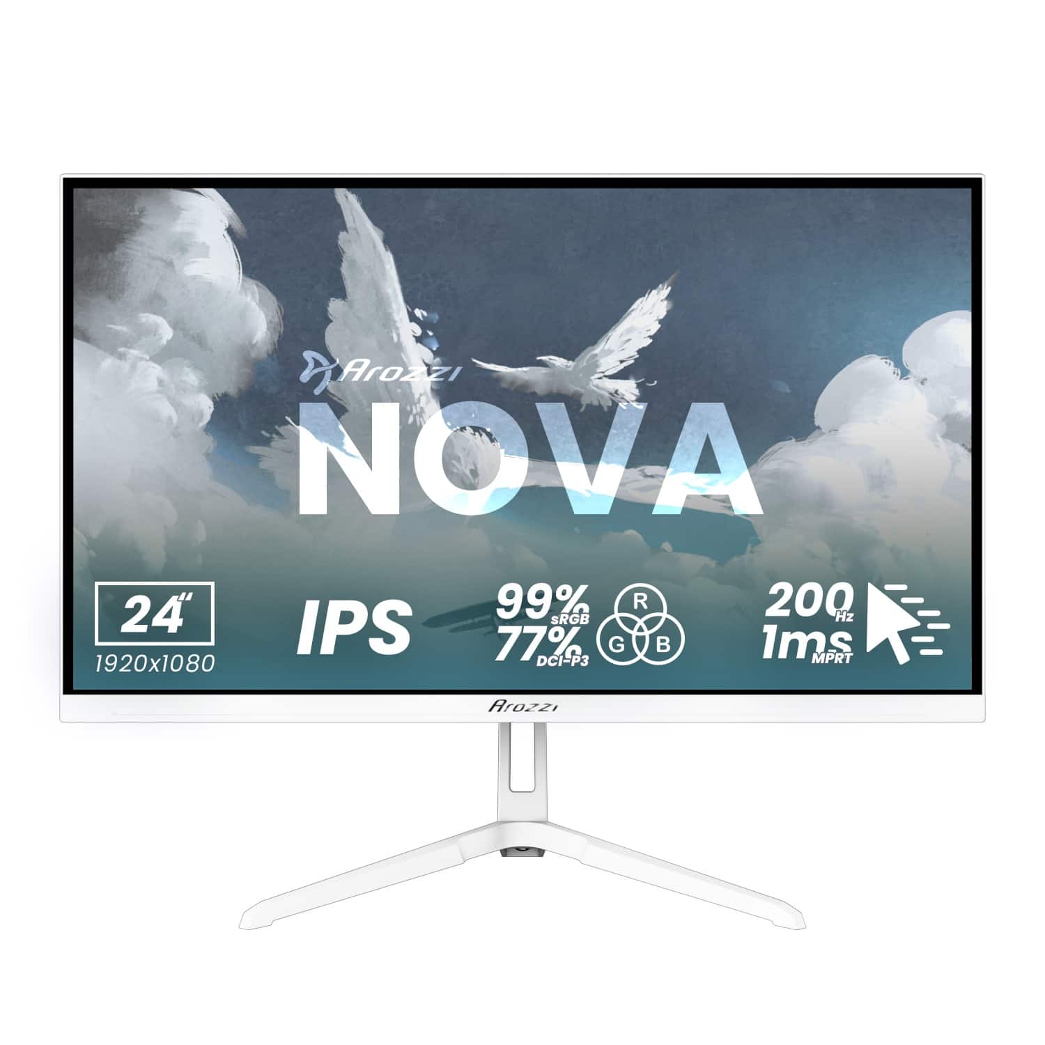 Arozzi NOVA 24" 99% sRGB 77% DCI-P3 IPS 1920x1080 200 Hz 1ms MPRT