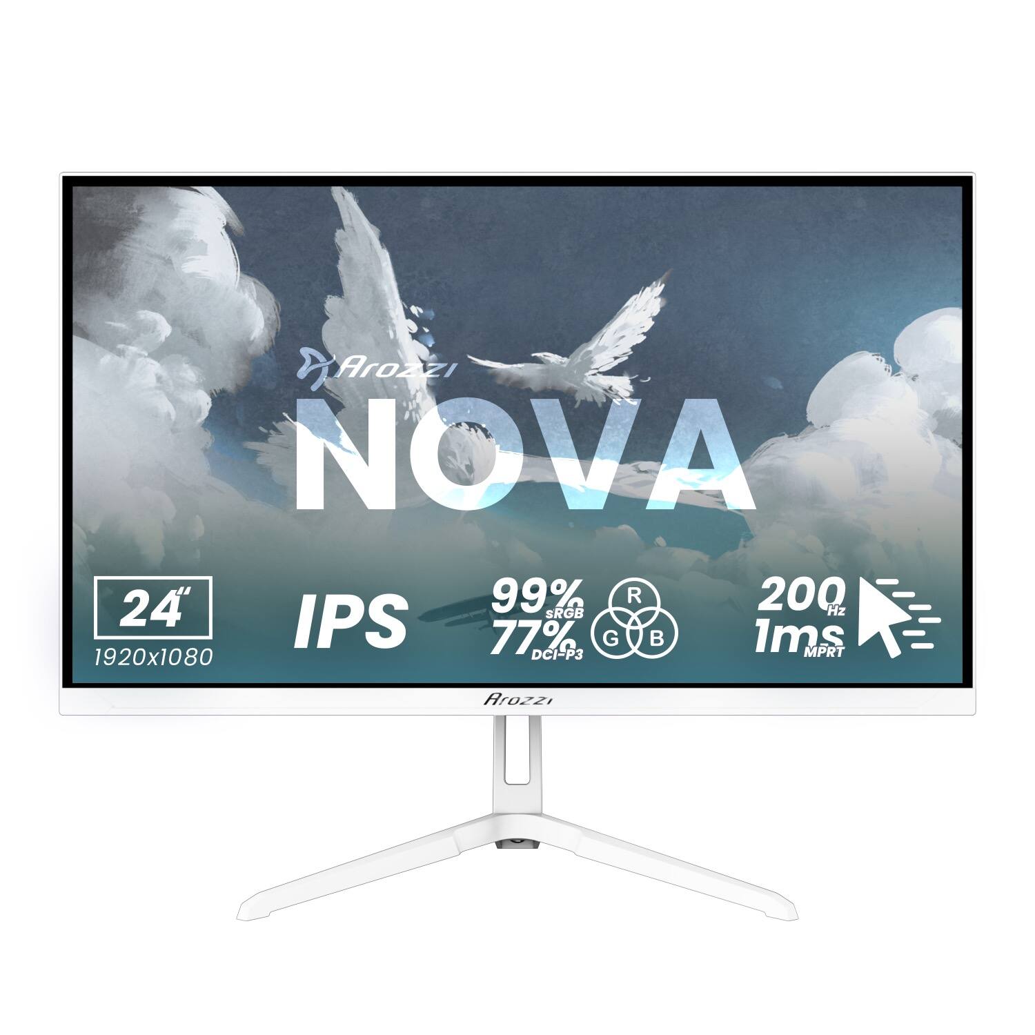 Arozzi NOVA 24" 99% sRGB 77% DCI-P3 IPS 1920x1080 200 Hz 1ms MPRT