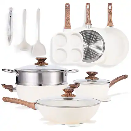 Front. Anysun - 17-piece non-stick cookware set, cooking set.