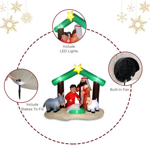 Include LED Lights  
Built-In Fan  
Include Stakes To Fix