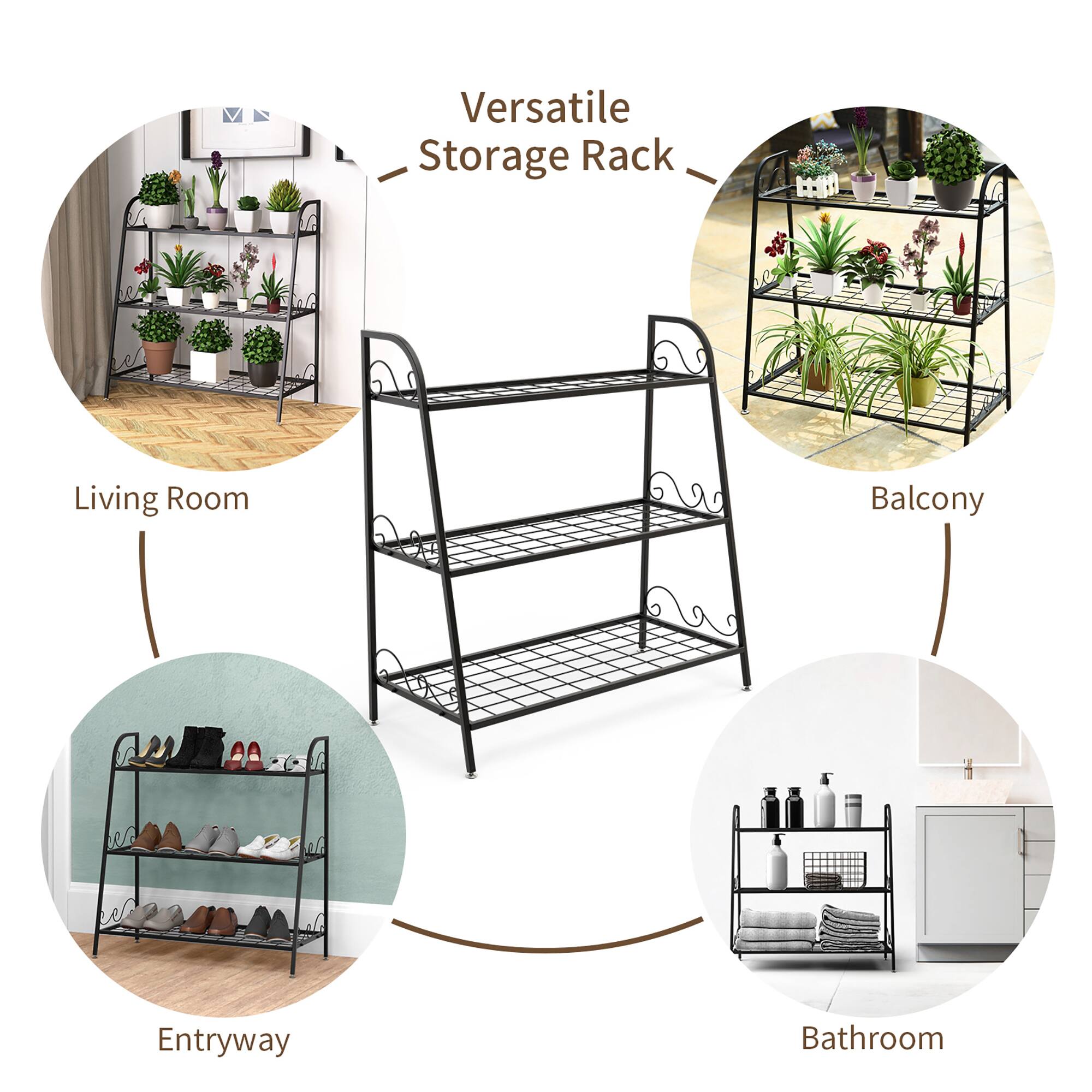 Versatile Storage Rack Living Room Balcony Entryway Bathroom