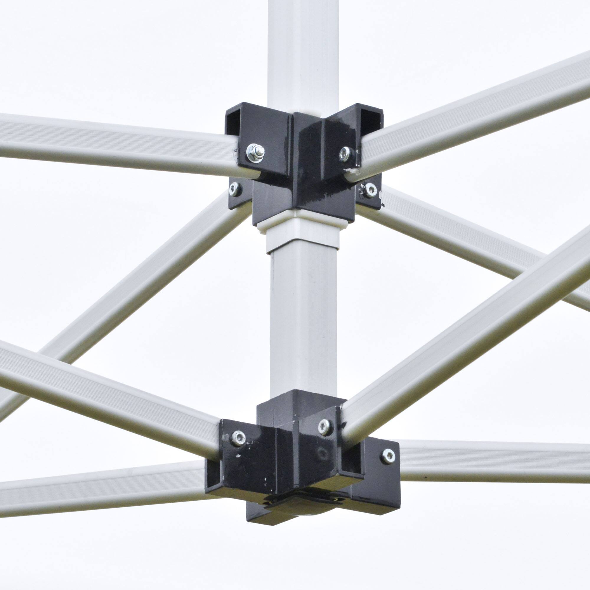 Alt View 7. Outsunny - 10'x20' Aluminum Pop Up Canopy Tent, Upgraded Thicker Tube Instant Party Tent with Wheeled Bag, 2-Level Adjustable - White.