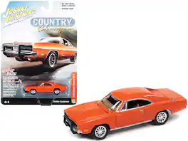 1969 Dodge Charger R/T Orange "Country Charger" 1/64 Diecast Model Car by Johnny Lightning