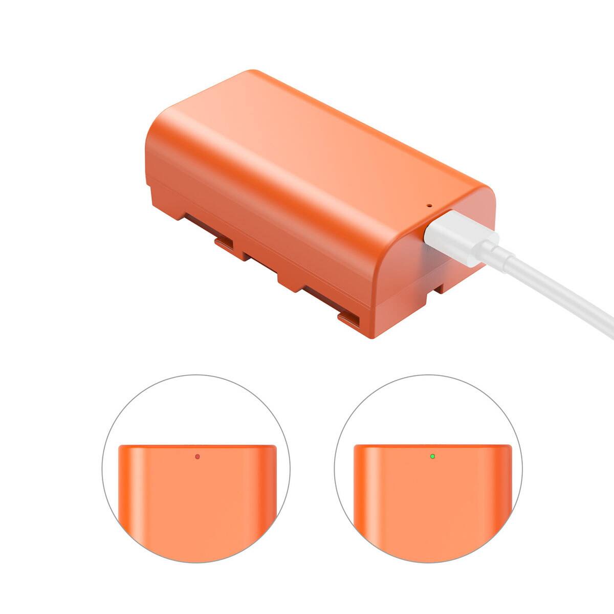 Alt View 6. Smallrig - SmallRig Rechargeable Camera Battery for Sony NP-F550 (Orange) 4971.