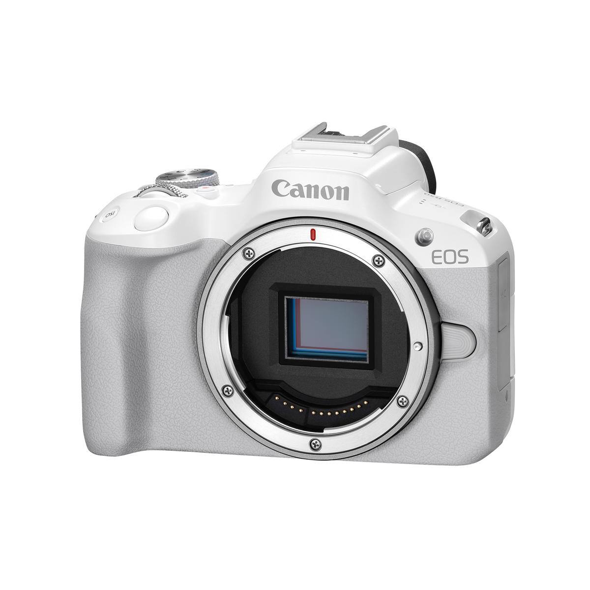 Bundle Canon EOS R50 Mirrorless Camera, White with Extra Battery, 64GB ...