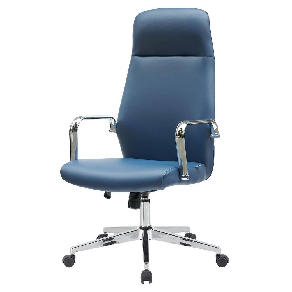 Alt View 8. LeisureMod - Flux Series Modern Ergonomic Executive Office Chair, Swivel Desk Computer Chair with Wheels for Home Office - Blue.