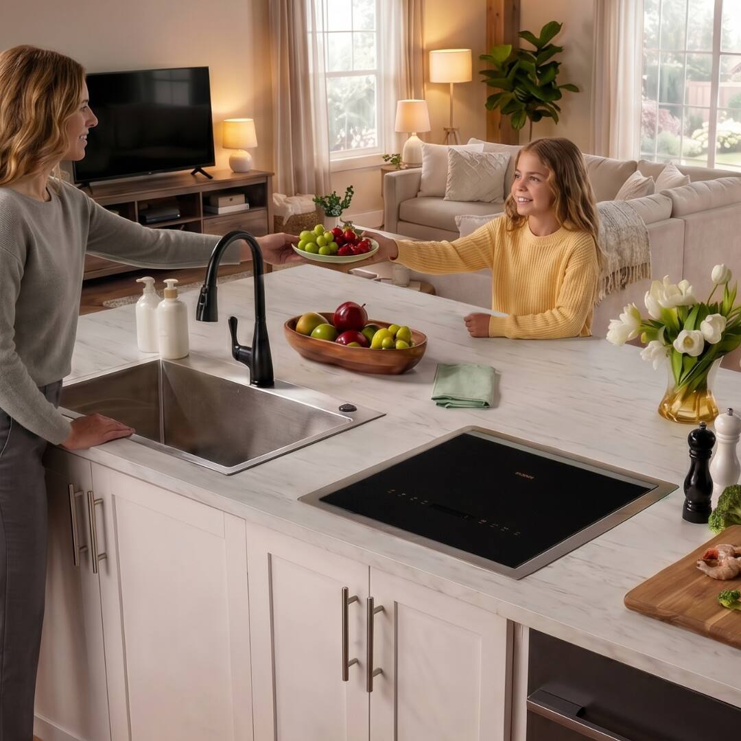 Alt View 6. FOTILE - FOTILE VersaWash 2-in-1 Top Load Dishwasher, 15-Min Wash, Produce Cycle, Stainless Tub, Child Lock - Black.