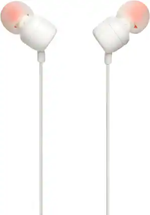 Front. JBL - JBL TUNE 110 WHITE In-Ear Tangle-Free Wired Headphones (White).