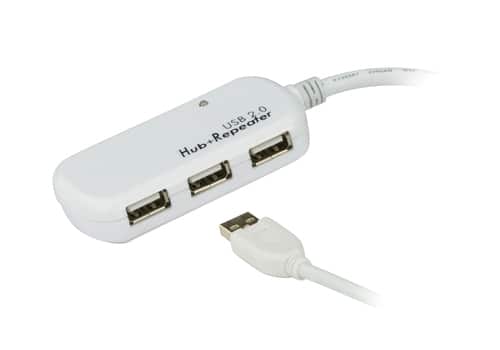 Aten Technology - Aten UE2120H USB 2.0 Extender Hub - 4 Ports - 12 meters cable - White