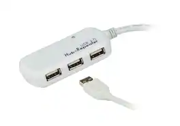 Aten Technology - Aten UE2120H USB 2.0 Extender Hub - 4 Ports - 12 meters cable - White