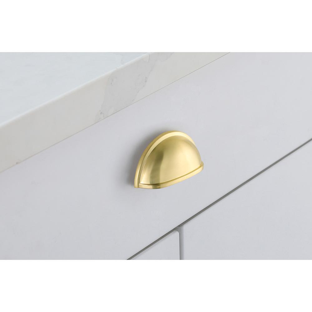 Alt View 1. Elegant Decor - Atticus 3" Center to Center Brushed Gold Cup Bar Pull Multipack (set of 10) - Brushed Gold.