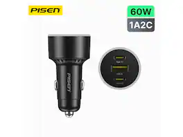 PISEN - 60W Multi-port Fast Charging Car Charger 2C1A (TP-C79/Black)