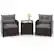 Front. Costway - 3 PCS Patio Rattan Furniture Set Cushioned Conversation Set Sofa - Gray.