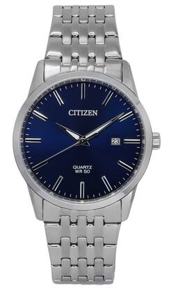Citizen - Stainless Steel Bracelet Midnight Blue Dial Quartz BI5000-87L Men's Watch - Silver, Blue