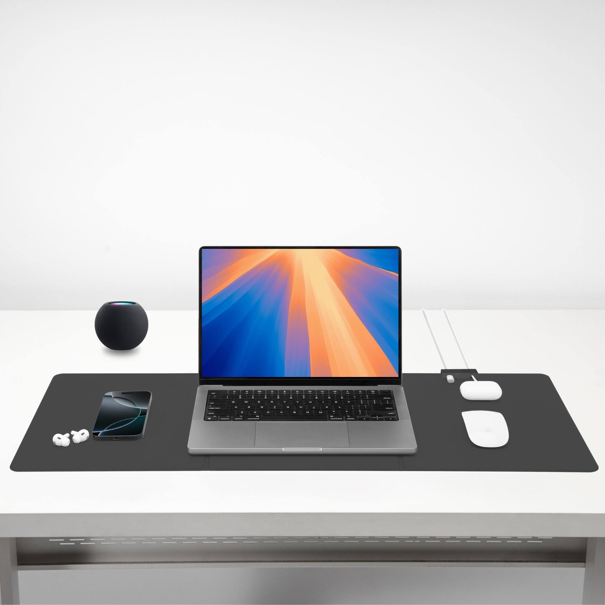 Left. Function 101 - WorkPad with Cable Manager  - Dark Gray - Dark Gray.