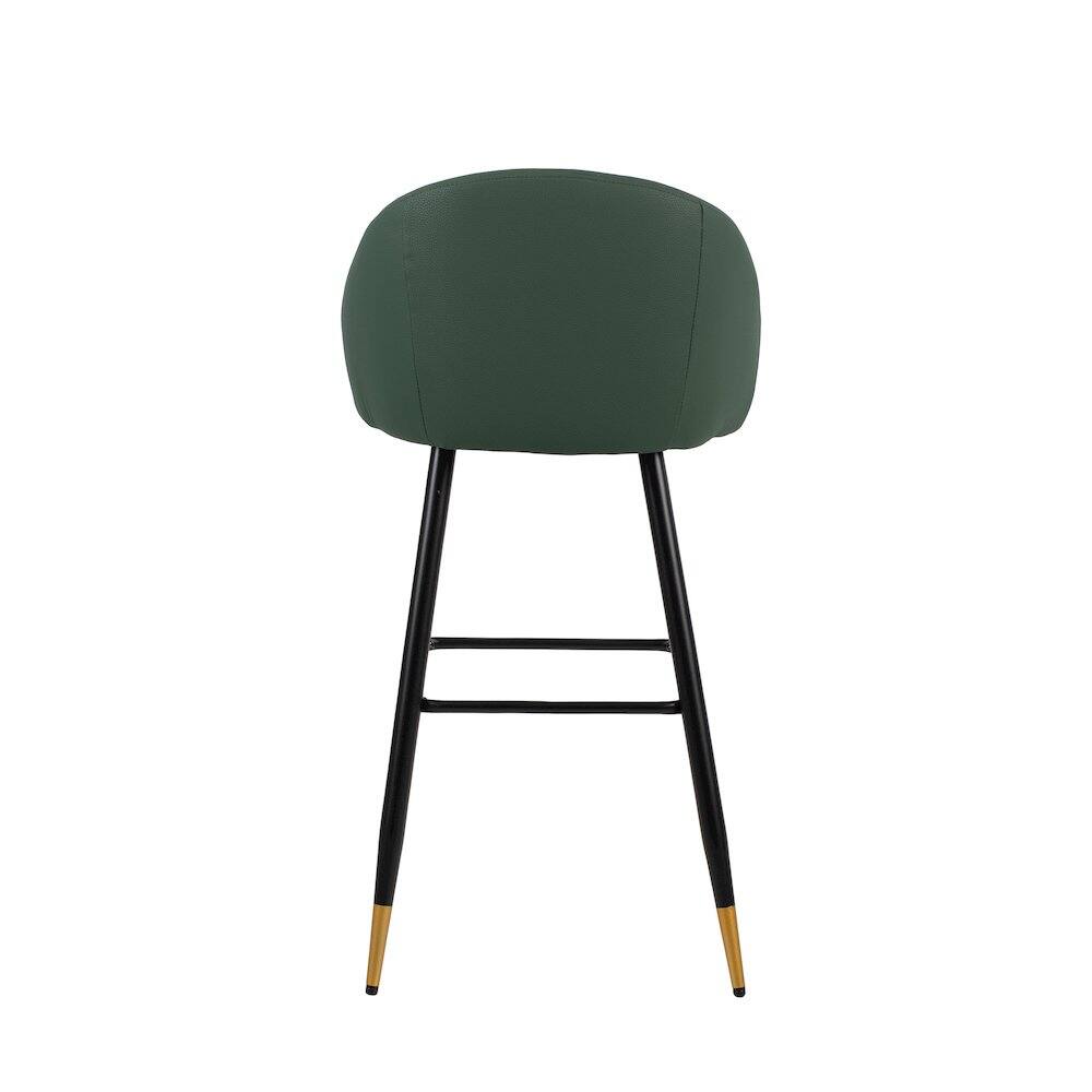 Front. New Classic Furniture - New Classic Furniture Oliver Vegan Leather Bar Chair in Green (Set of 4) - Green.