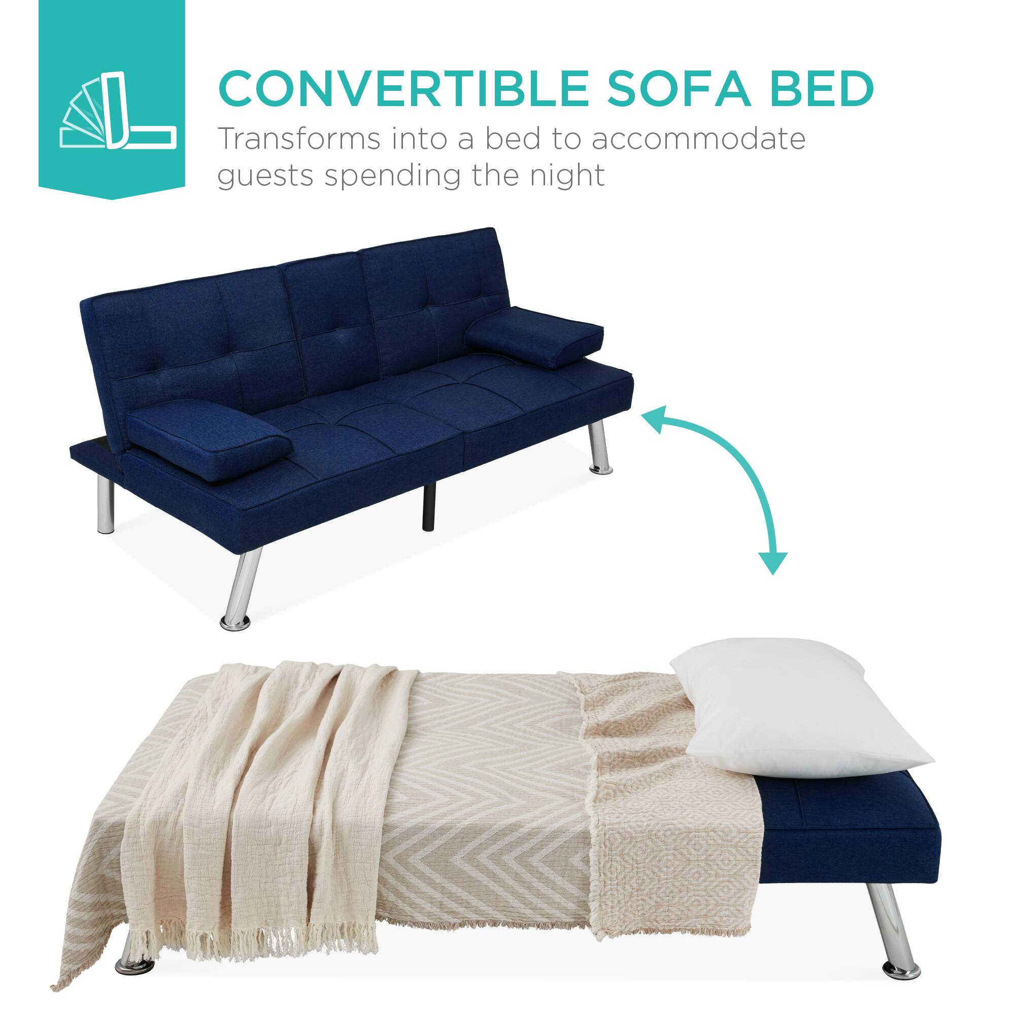 CONVERTIBLE SOFA BED  
Transforms into a bed to accommodate guests spending the night