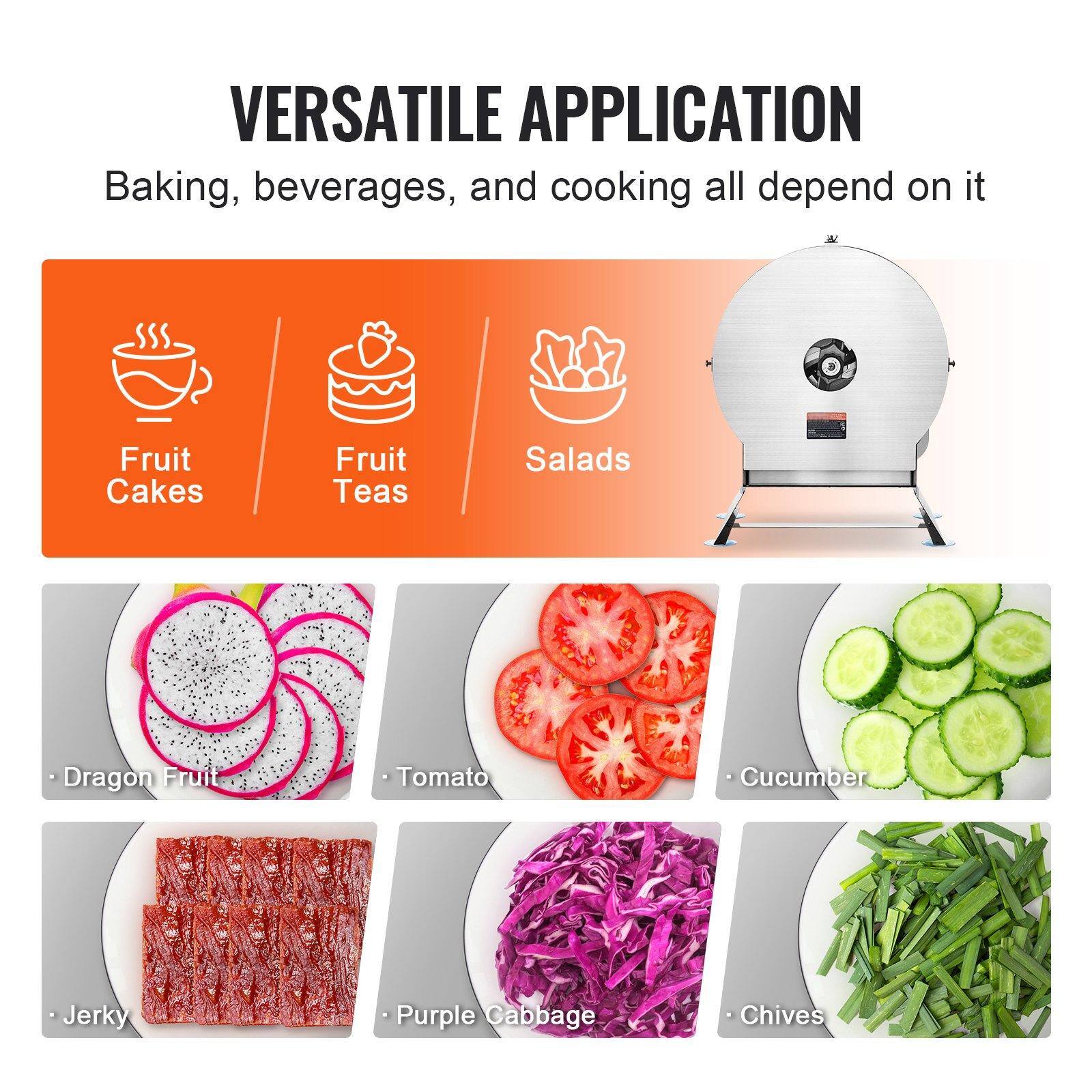 VERSATILE APPLICATION  
Baking, beverages, and cooking all depend on it

- Fruit Cakes
- Fruit Teas
- Salads
  - Dragon Fruit
  - Tomato
  - Cucumber
  - Jerky
  - Purple Cabbage
  - Chives