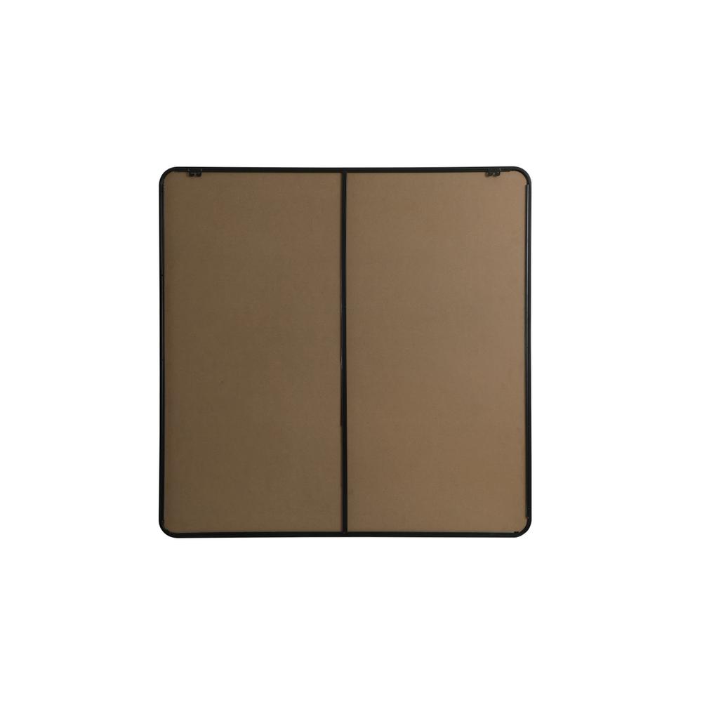 Angle. Elegant Decor - Soft corner metal square mirror 48x48 inch in Black - Black.