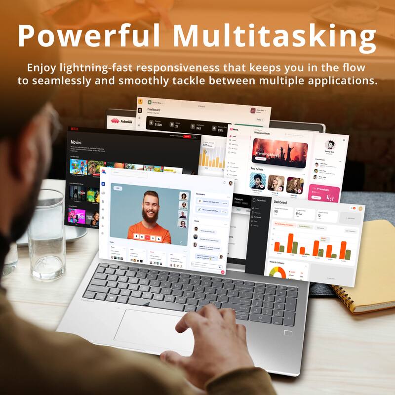 Powerful Multitasking  
Enjoy lightning-fast responsiveness that keeps you in the flow to seamlessly and smoothly tackle between multiple applications.
