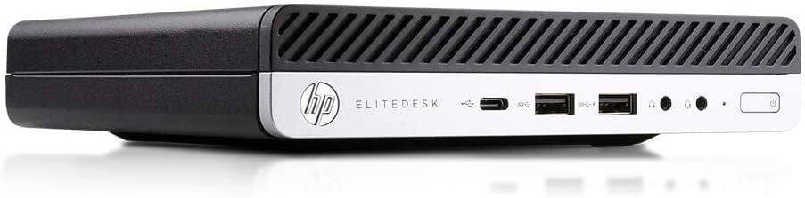 Angle. HP - HP EliteDesk 800G3 Mini Desktop PC, Intel i7-6700 up to 4.0GHz, 32GB DDR4, 1TB NVMe SSD, USB WiFi & BT, Windows 11 Pro - Black.