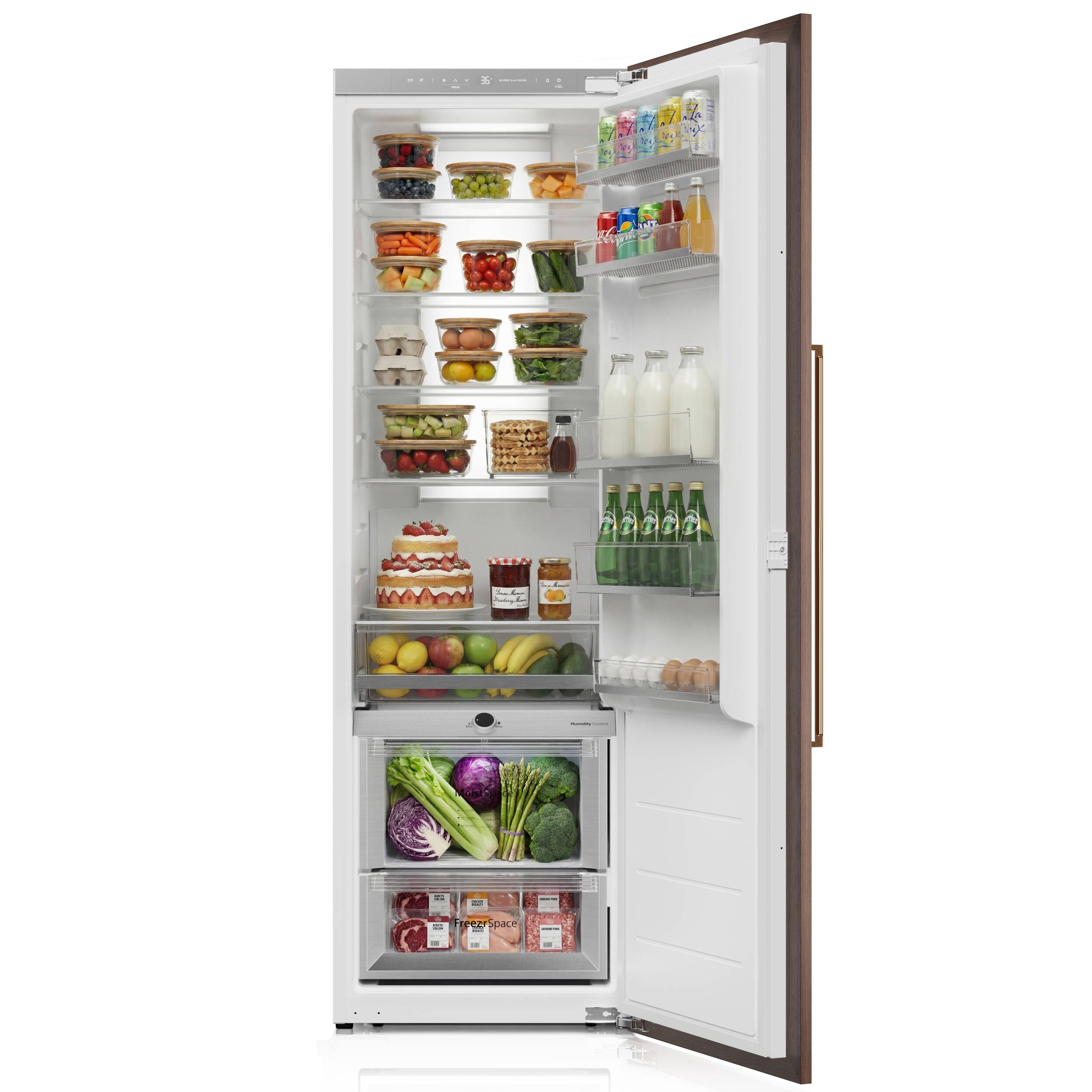 Angle. Ca'Lefort - 22'' Panel Ready Refrigerator Dual Zone, Built-in, Bottom Level with Humidity Control, 10.9 cu.ft (Panel Not Included) - white.