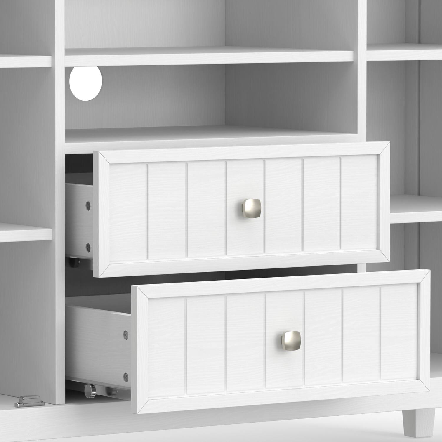 Alt View 6. Simpli Home - Bedford Tall TV Media Stand - White.