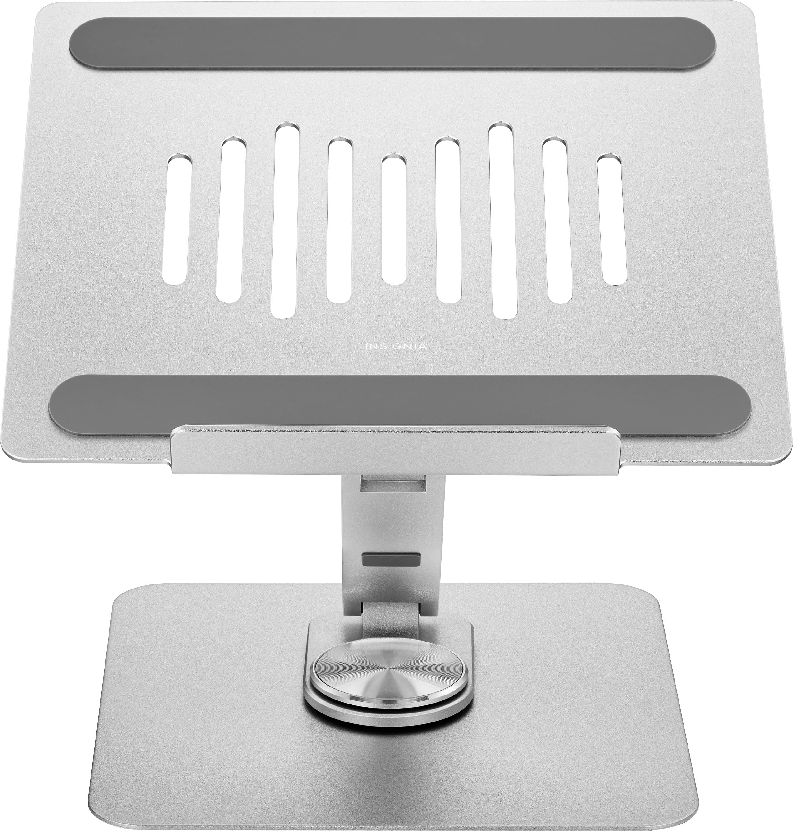 Left. Insignia™ - Laptop Stand with Adjustable Height and Angle for Laptops up to 17” Wide - Silver.