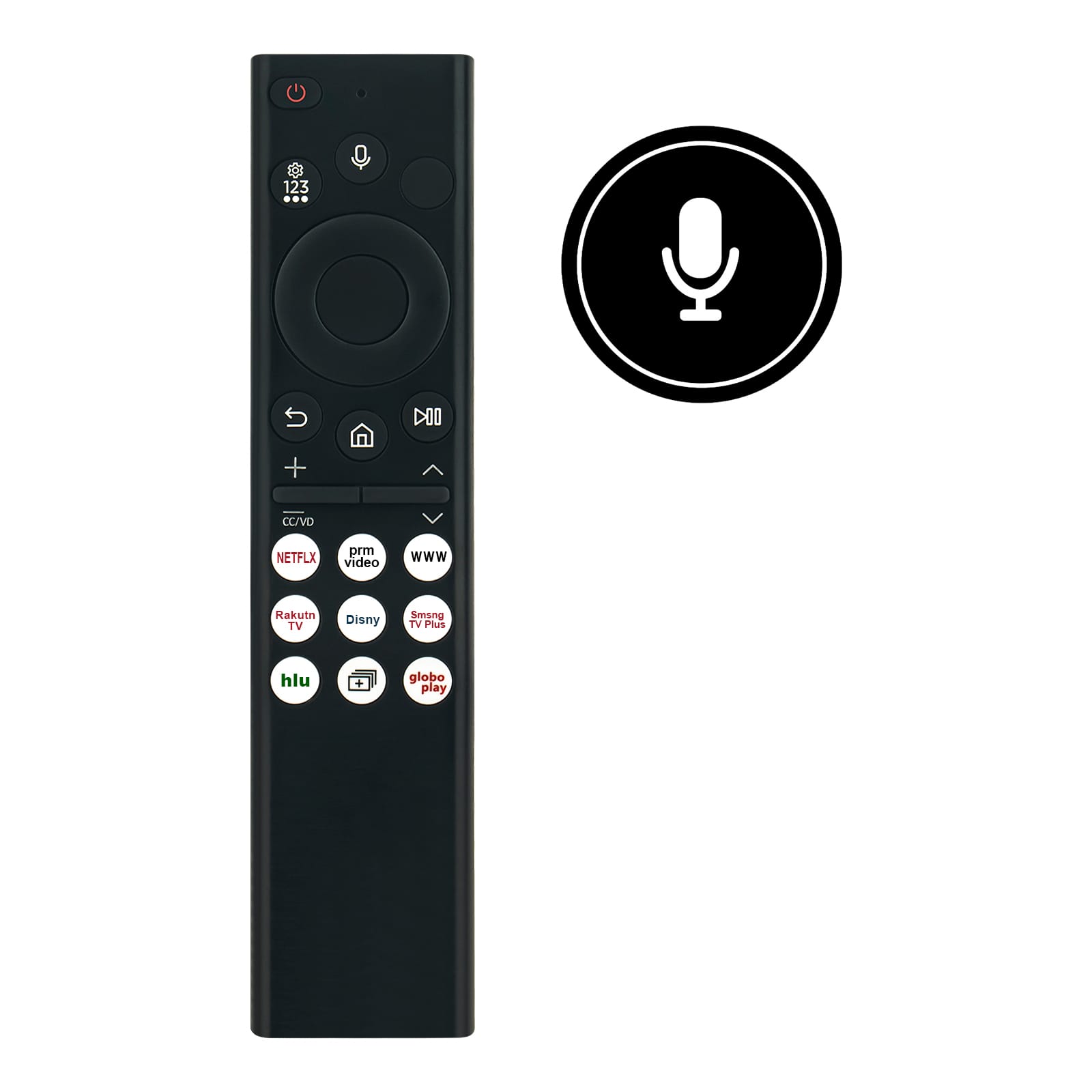 VINABTY - New Universal Voice Replacement Remote Fits for Samsung TV QN32LS03TBF QN43Q60TAF QN43Q60TBF QN43Q6DTAF - Black