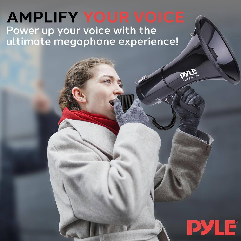 AMPLIFY YOUR VOICE  
Power up your voice with the ultimate megaphone experience!  

PYLE  
PyleUSA.com