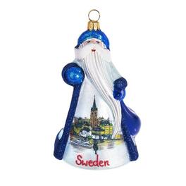 Joy to the World Collectibles - Joy to the World Glitterazzi Sweden Santa Polish Glass Christmas Ornament - Multicolor