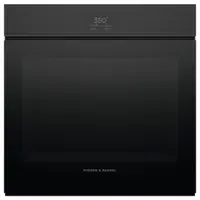 Fisher & Paykel - Minimal 24-in self-cleaning 16 function Tall - Black Glass - Front_Zoom