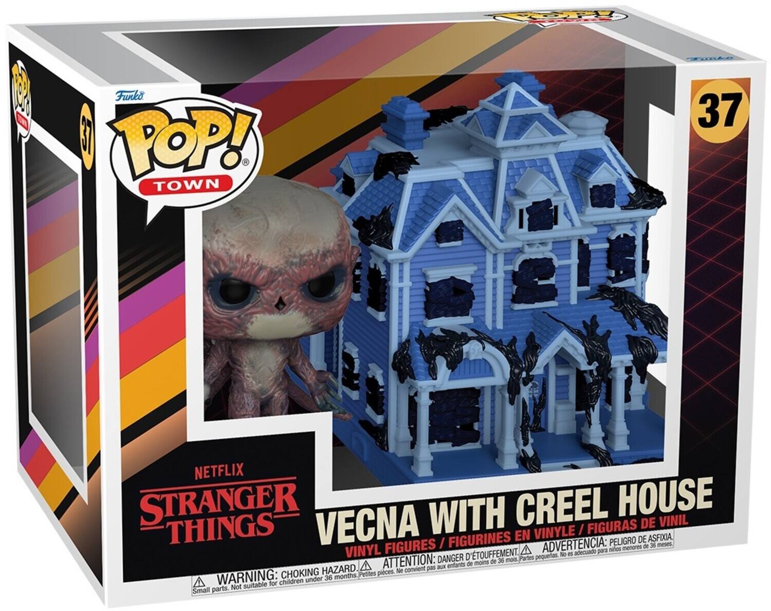 Funko  
POP!  
TOWN  

NETFLIX  
STRANGER THINGS  

VECNA WITH CREEEL HOUSE  
VINYL FIGURES / FIGURINES EN VINYLE / FIGURAS DE VINIL  

WARNING: CHOKING HAZARD.  
ATTENTION: DANGER D'ÉTOUFFEMENT.  
ADVERTENCIA: PELIGRO DE ASFIXIA.  
Not suitable for children under 36 months.  
Ne convient pas aux enfants de moins de 36 mois.  
No es adecuado para niños menores de 36 meses.  

37